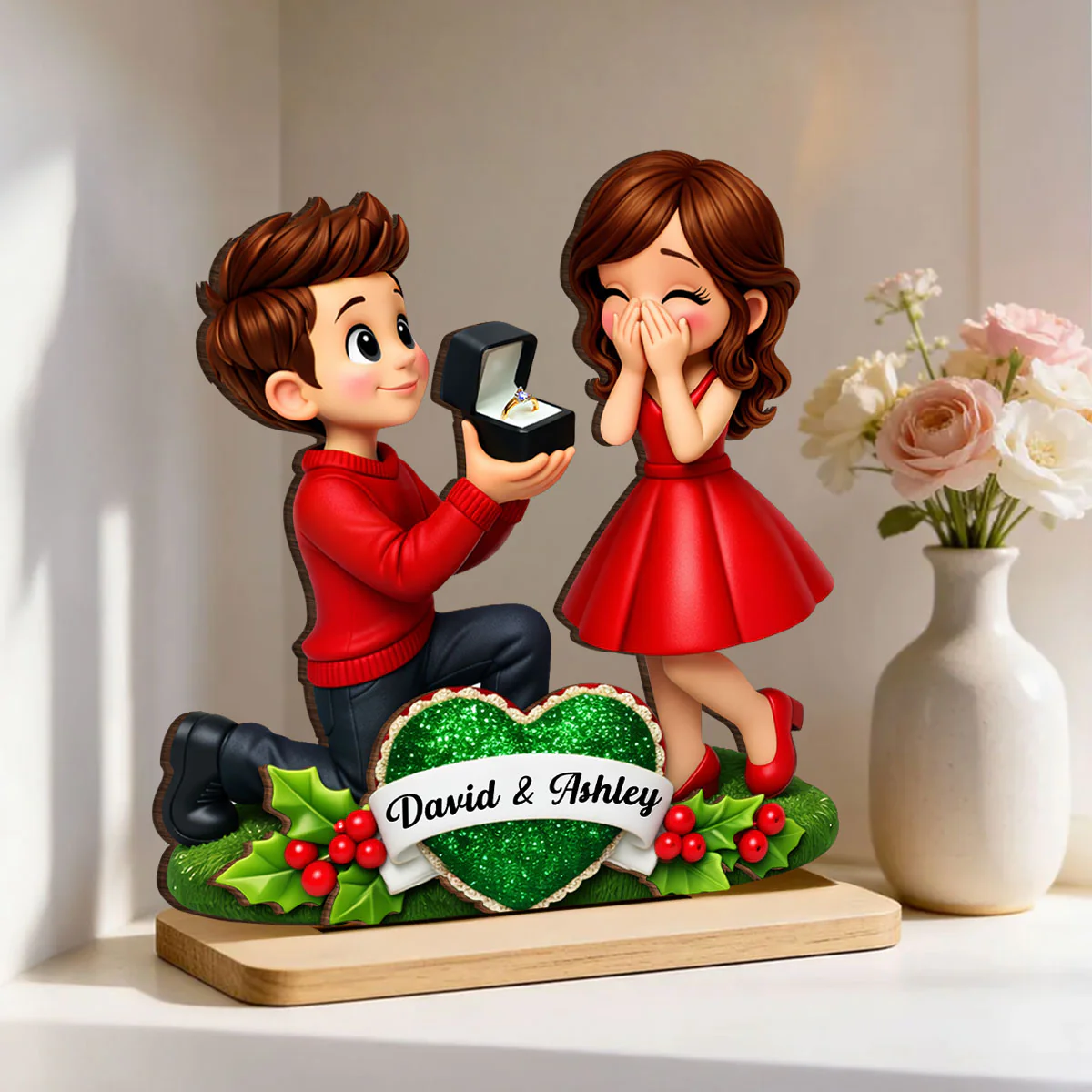 Marriage Proposal Valentine - Personalized 2-Layered Wooden Plaque - Anniversary, Valentine's Day Gift, Gift For Him, Gift For Her - Image 2