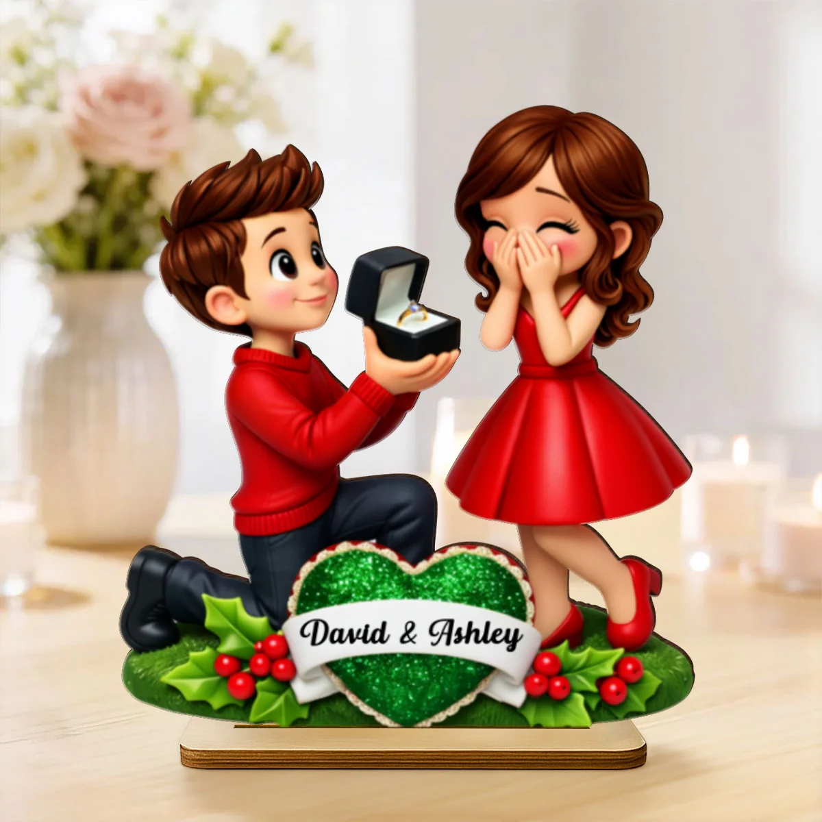 Marriage Proposal Valentine - Personalized 2-Layered Wooden Plaque - Anniversary, Valentine's Day Gift, Gift For Him, Gift For Her - Image 9