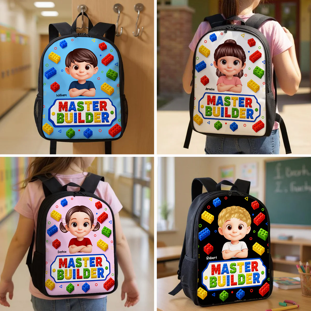 Master Builder for Boys Girls - Personalized Backpack - Back to School Backpack for Kids - Image 10