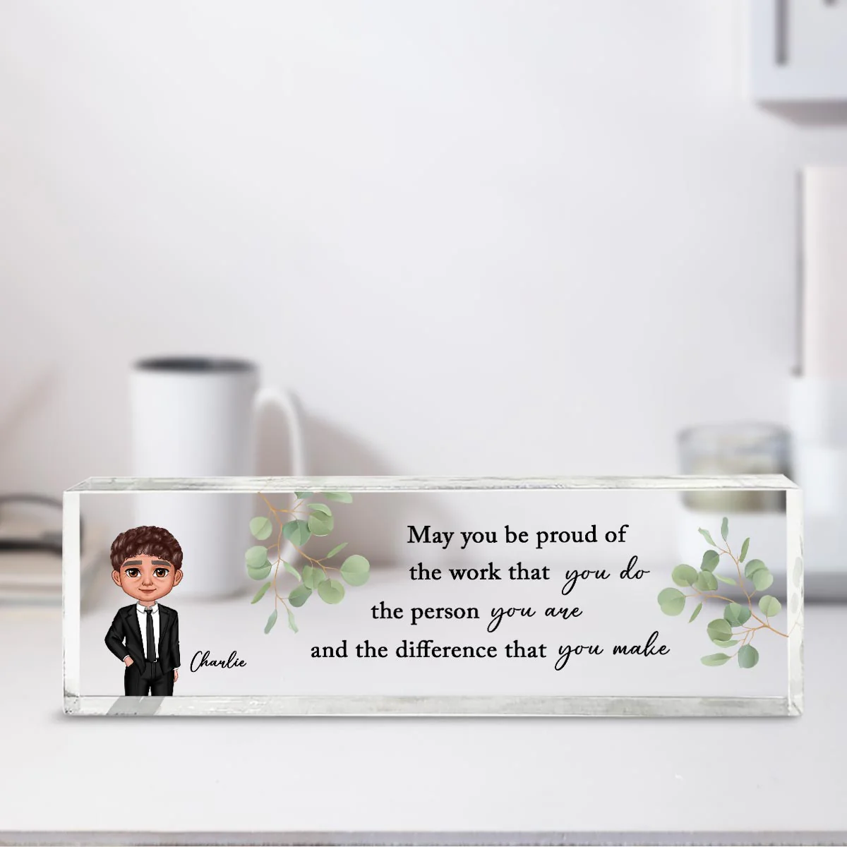 May You Be Proud Of The Work You Do Personalized Acrylic Name Plate, Gift For Coworkers, Boss, Teachers, Nurses, Doctors, EMS, Healthcare Worker - Image 8