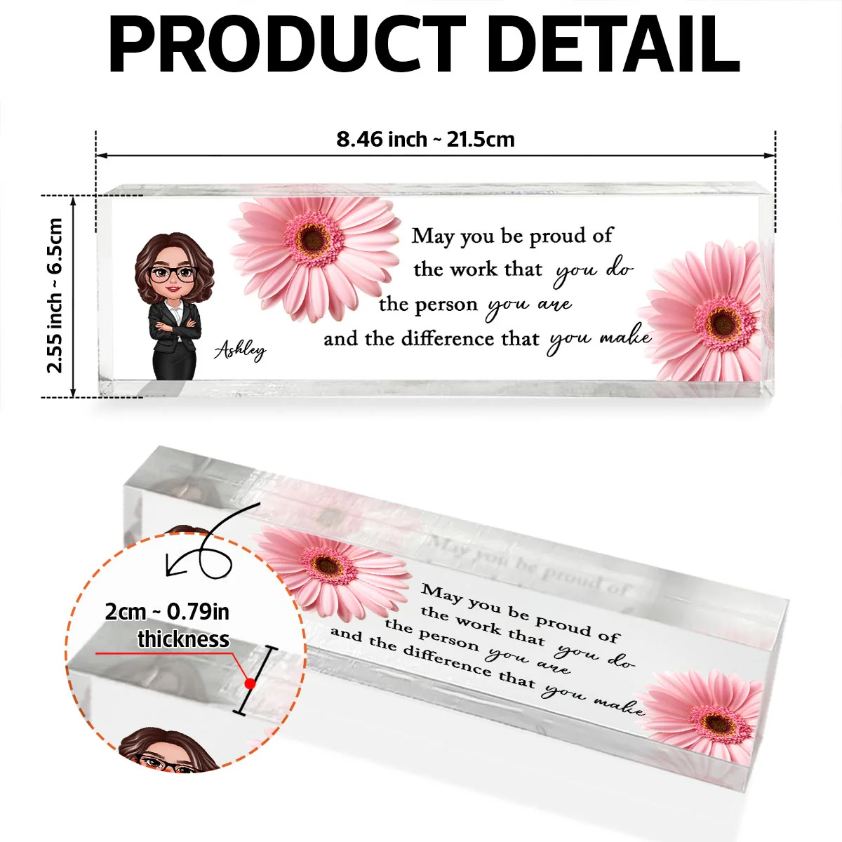 May You Be Proud Of The Work You Do Personalized Acrylic Name Plate, New Year Gift For Coworkers, Boss, Teachers - Image 7