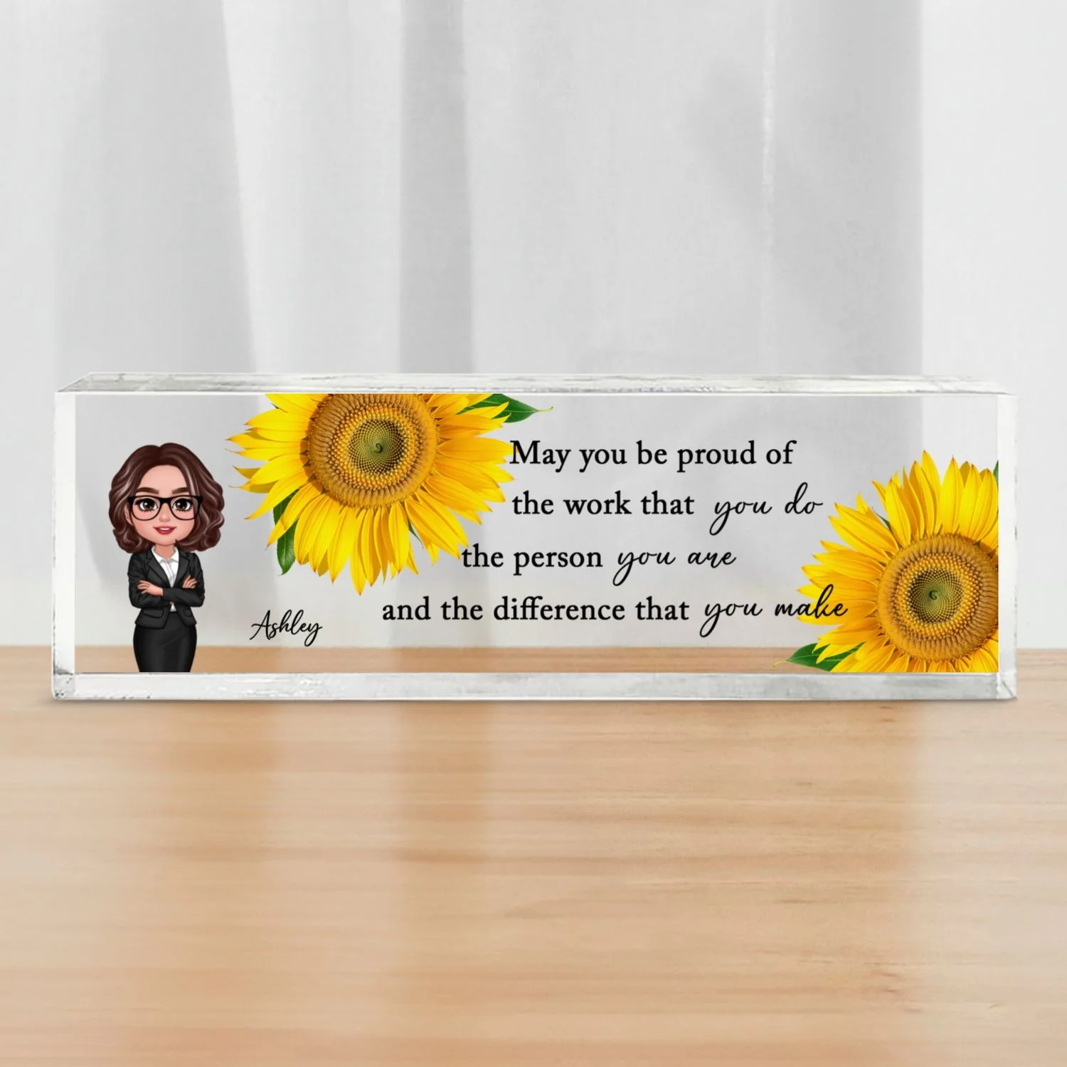 May You Be Proud Of The Work You Do Personalized Acrylic Name Plate, New Year Gift For Coworkers, Boss, Teachers - Image 9