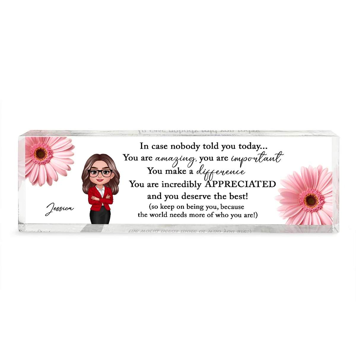 You Are Incredibly Appreciated, Coworker Colleagues Affirmations Personalized Acrylic Desk Name Plate, Office Gift, Appreciation Gift, Thank You Gift - Image 2