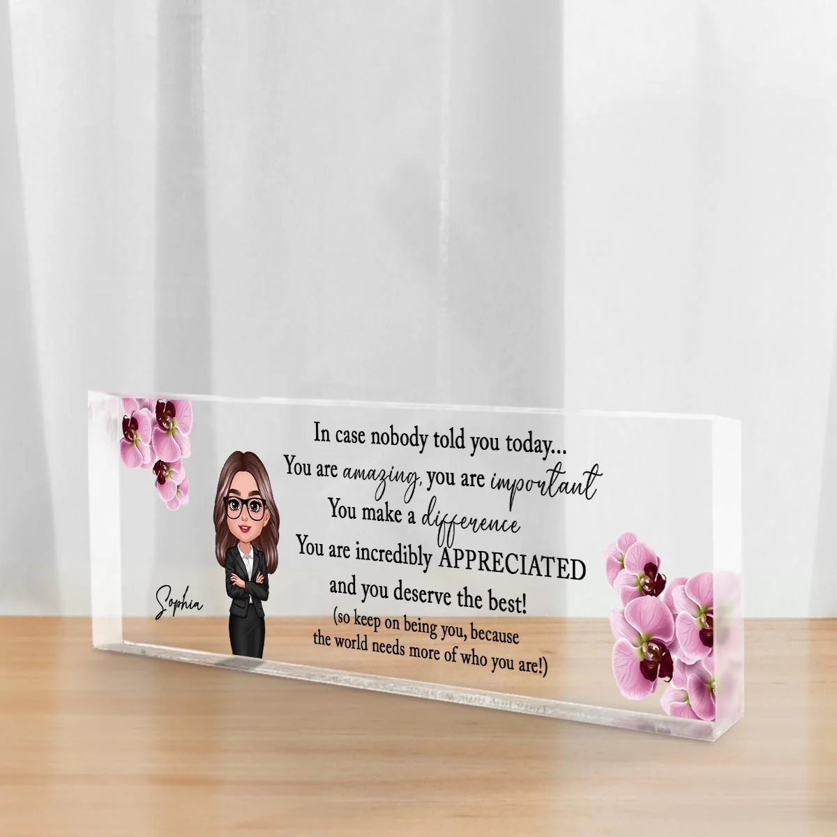 You Are Incredibly Appreciated, Coworker Colleagues Affirmations Personalized Acrylic Desk Name Plate, Office Gift, Appreciation Gift, Thank You Gift - Image 3