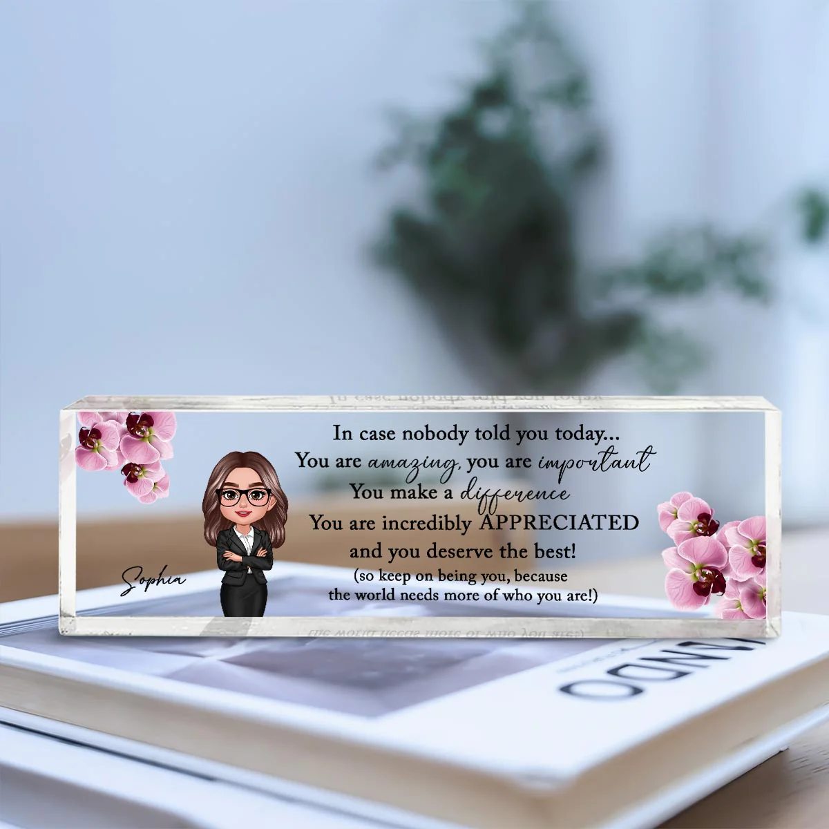You Are Incredibly Appreciated, Coworker Colleagues Affirmations Personalized Acrylic Desk Name Plate, Office Gift, Appreciation Gift, Thank You Gift - Image 5