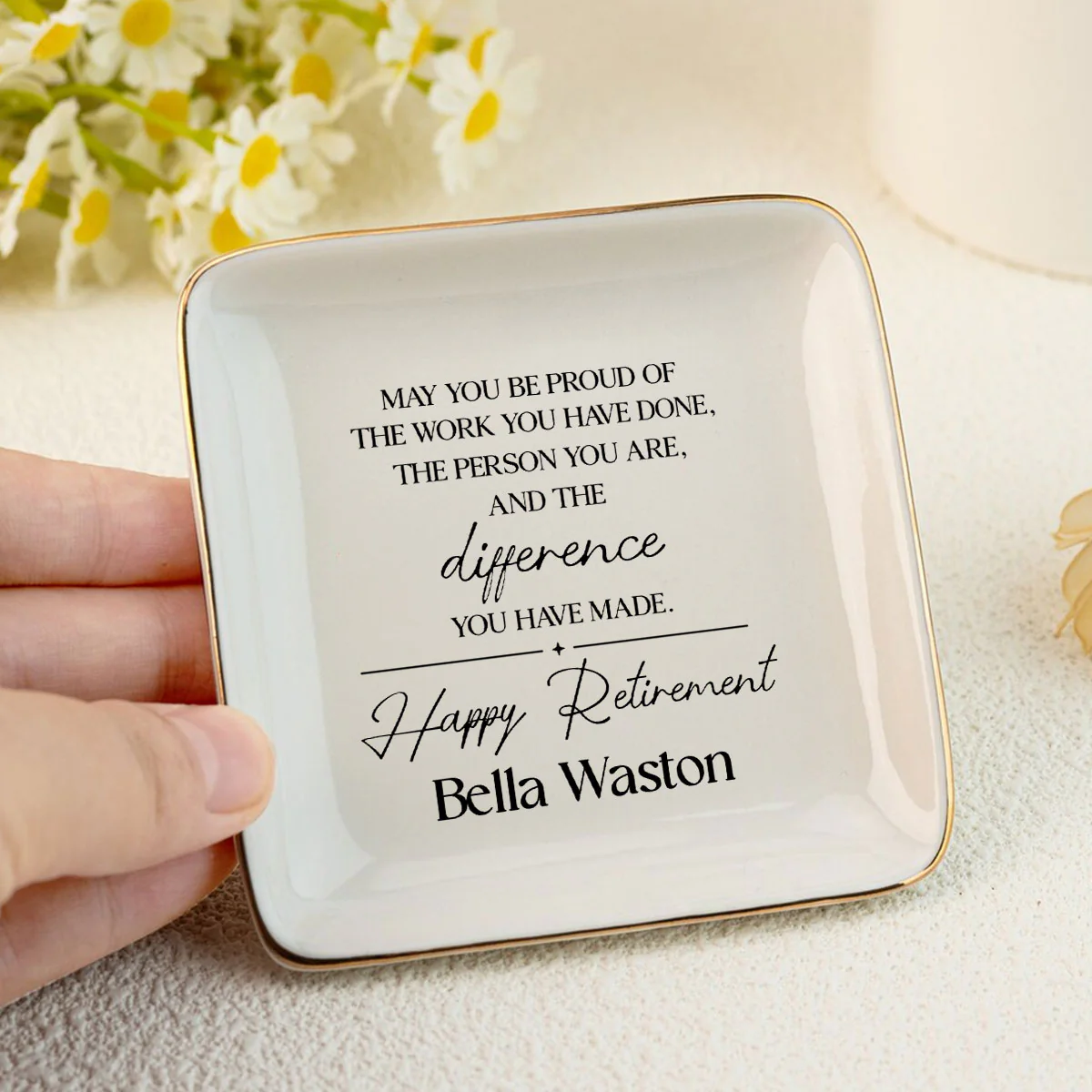 May You Be Proud of the Work You Have Done Personalized Jewelry Dish, Retirement Appreciation Gift for Mom Boss Co-workers, Teachers, Nurses, Friends, Wife, Sister - Image 2