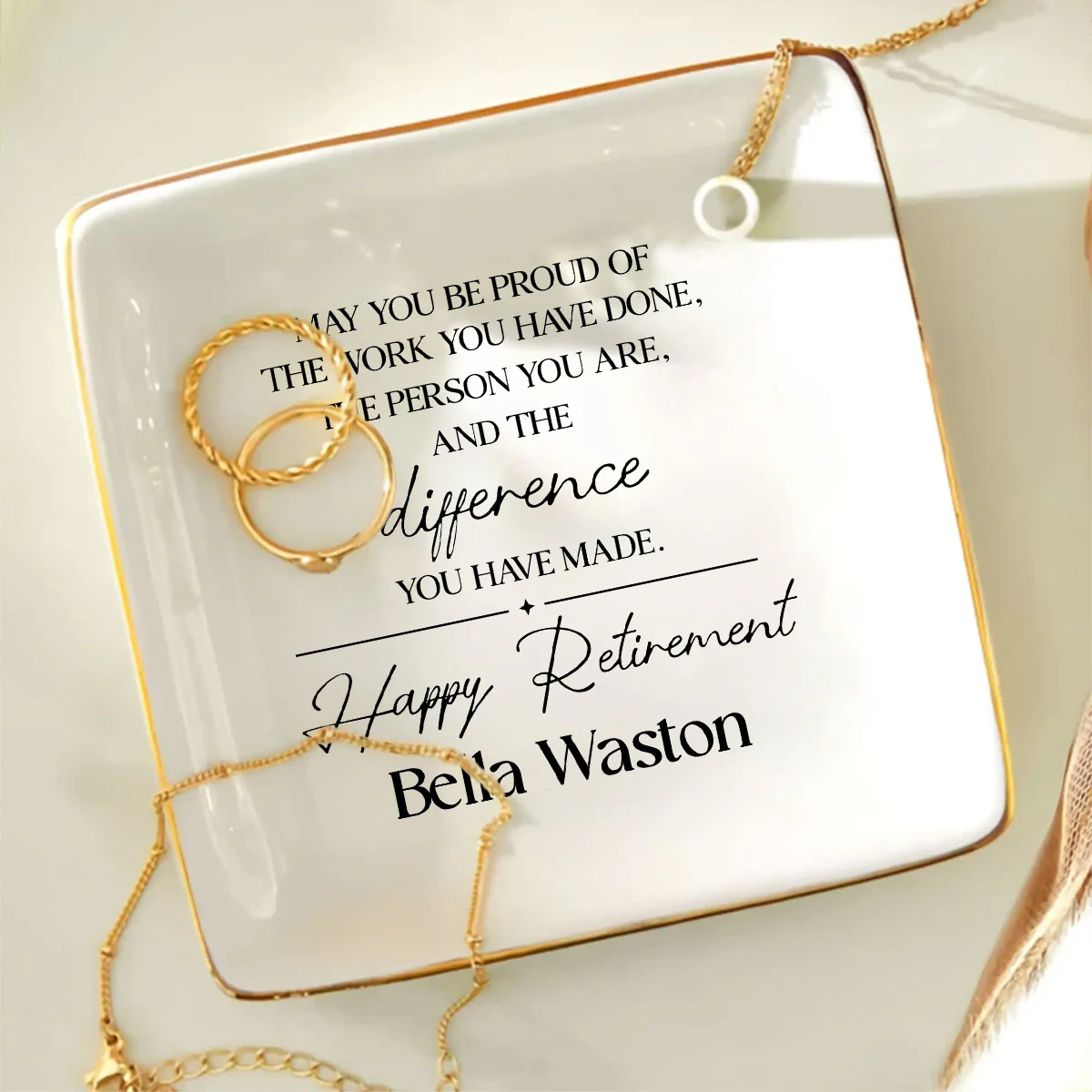 May You Be Proud of the Work You Have Done Personalized Jewelry Dish, Retirement Appreciation Gift for Mom Boss Co-workers, Teachers, Nurses, Friends, Wife, Sister - Image 6