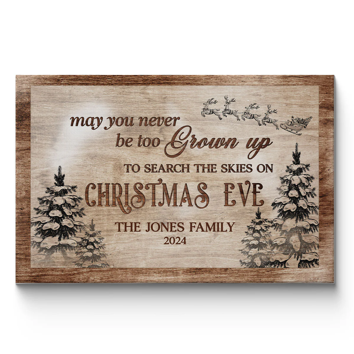 May You Never Be Too Grown Up To Search The Skies Canvas, Family Vintage Holiday Gift Wall Art - Image 2