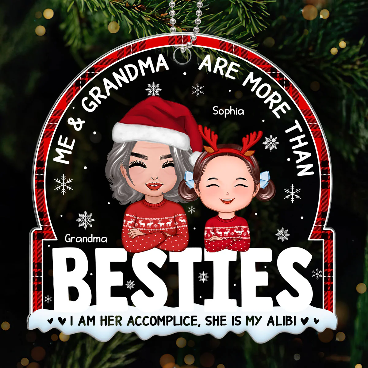 Me And Grandma Are More Than Besties Grandson Granddaughter Personalized Acrylic Ornament