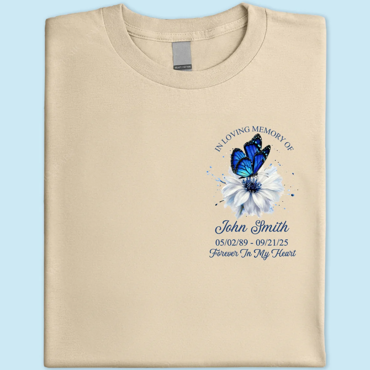 Memorial Butterfly Forever In My Heart - Personalized Shirt - Remembrance Gift - Image 11
