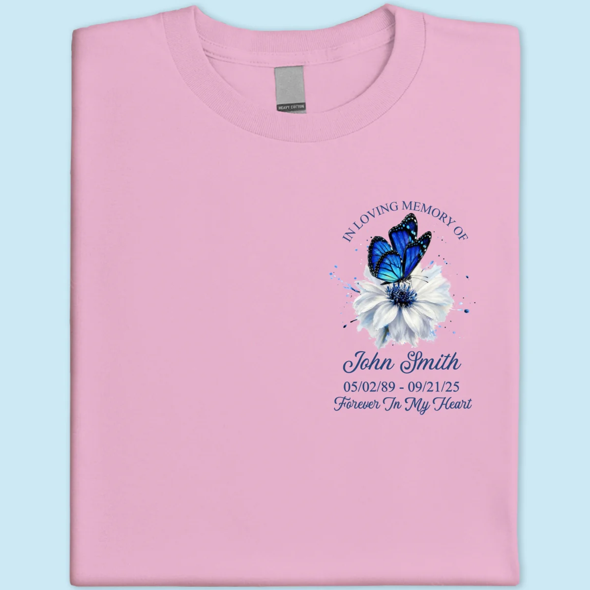 Memorial Butterfly Forever In My Heart - Personalized Shirt - Remembrance Gift - Image 12