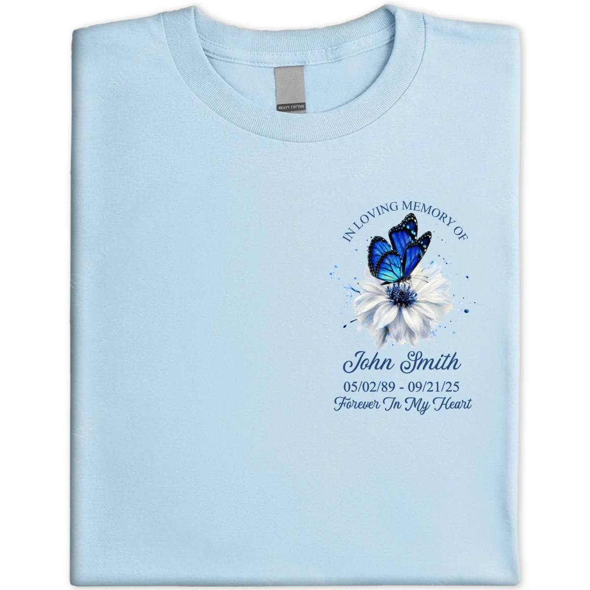 Memorial Butterfly Forever In My Heart - Personalized Shirt - Remembrance Gift - Image 13