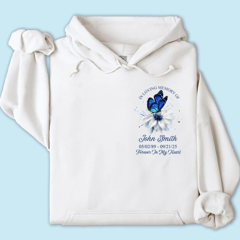 Memorial Butterfly Forever In My Heart - Personalized Shirt - Remembrance Gift - Image 19