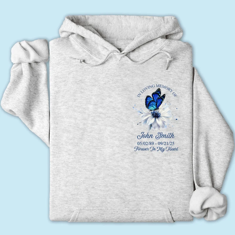 Memorial Butterfly Forever In My Heart - Personalized Shirt - Remembrance Gift - Image 20