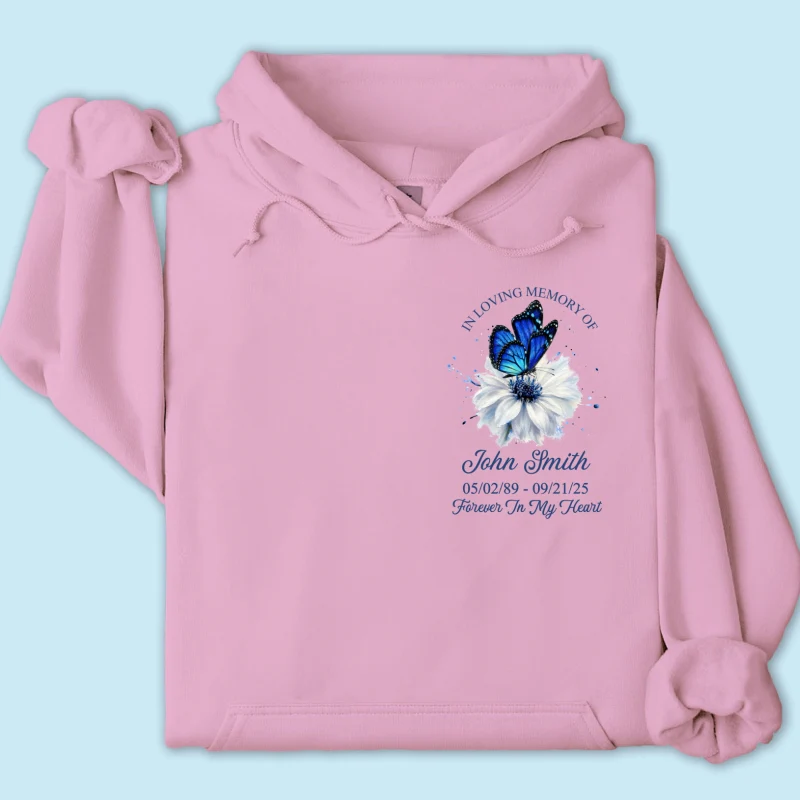 Memorial Butterfly Forever In My Heart - Personalized Shirt - Remembrance Gift - Image 22