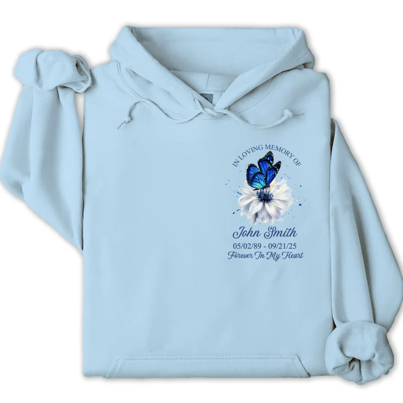 Memorial Butterfly Forever In My Heart - Personalized Shirt - Remembrance Gift - Image 23
