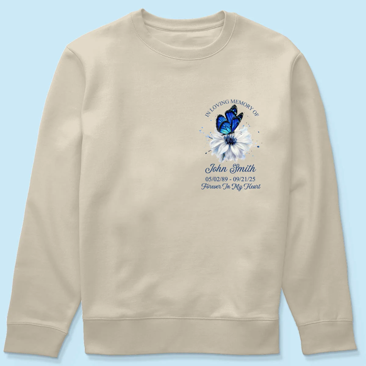 Memorial Butterfly Forever In My Heart - Personalized Shirt - Remembrance Gift - Image 27