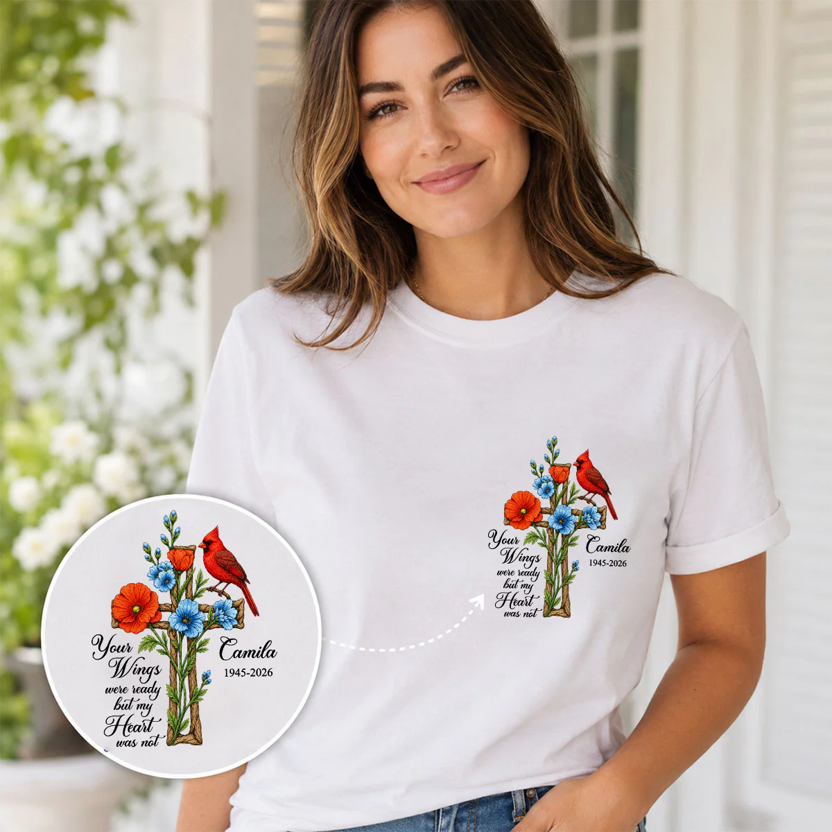 Memorial Cardinal Your Wings Were Ready - Personalized Shirt - Remembrance Gift - Image 6