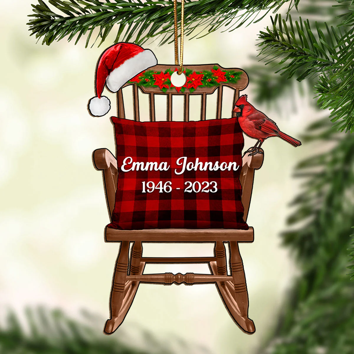 Memorial Keepsake Empty Chair For Lost Loved One Personalized Wooden Ornament - Image 2