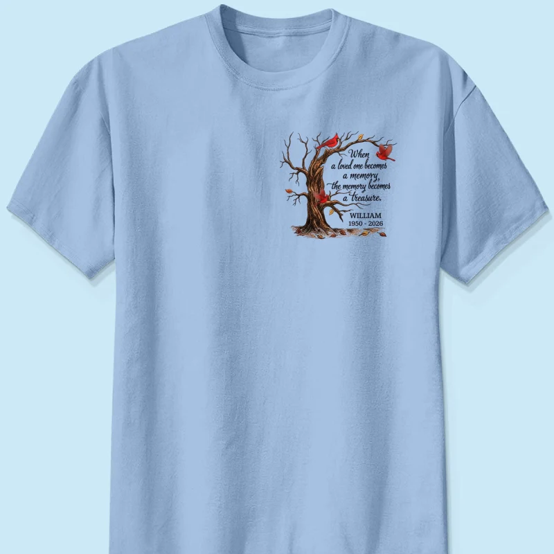 Memorial Tree Butterflies Cardinals Hummingbirds - Personalized Shirt - Remembrance Gift - Image 11