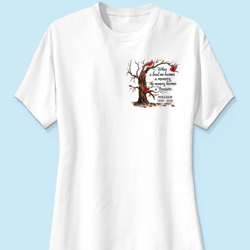 Memorial Tree Butterflies Cardinals Hummingbirds - Personalized Shirt - Remembrance Gift - Image 12