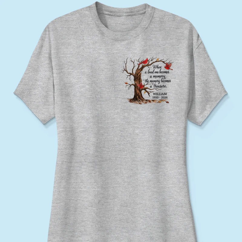 Memorial Tree Butterflies Cardinals Hummingbirds - Personalized Shirt - Remembrance Gift - Image 13