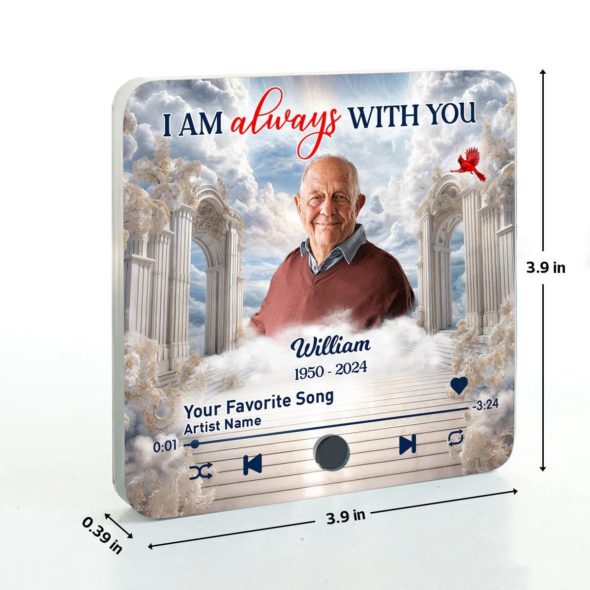 Memorial Upload Photo Heaven Gate Sky Personalized Music Fridge Magnet, Sympathy Keepsake, Remembrance Gift - Image 7