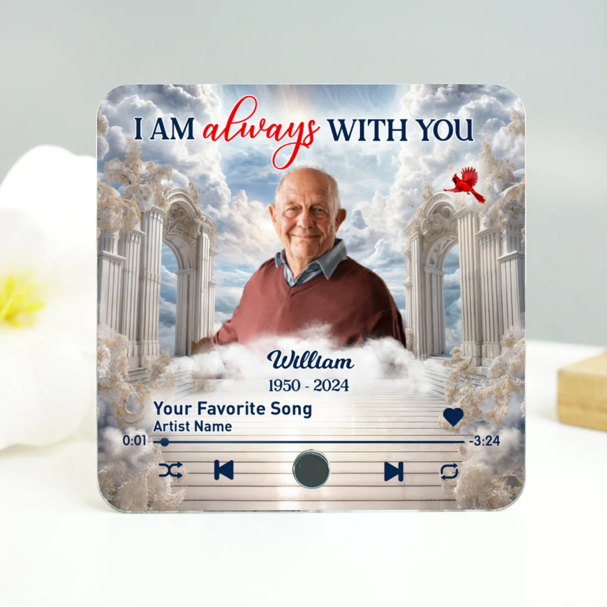 Memorial Upload Photo Heaven Gate Sky Personalized Music Fridge Magnet, Sympathy Keepsake, Remembrance Gift - Image 9