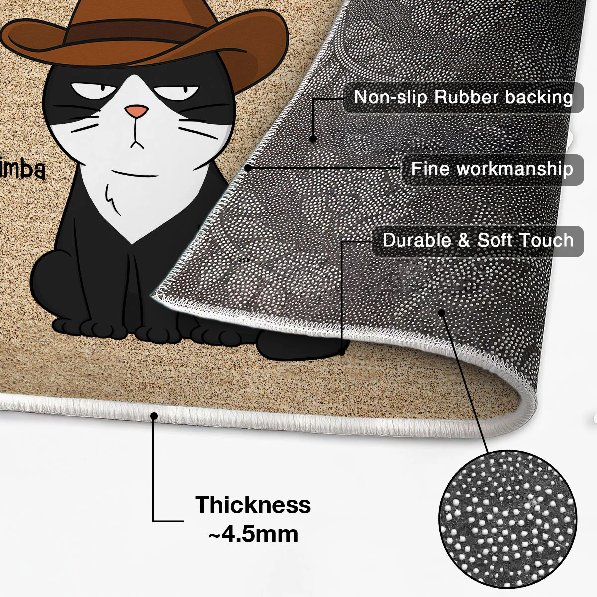 Meowdy Funny Cat Welcome Personalized Doormat - Image 4