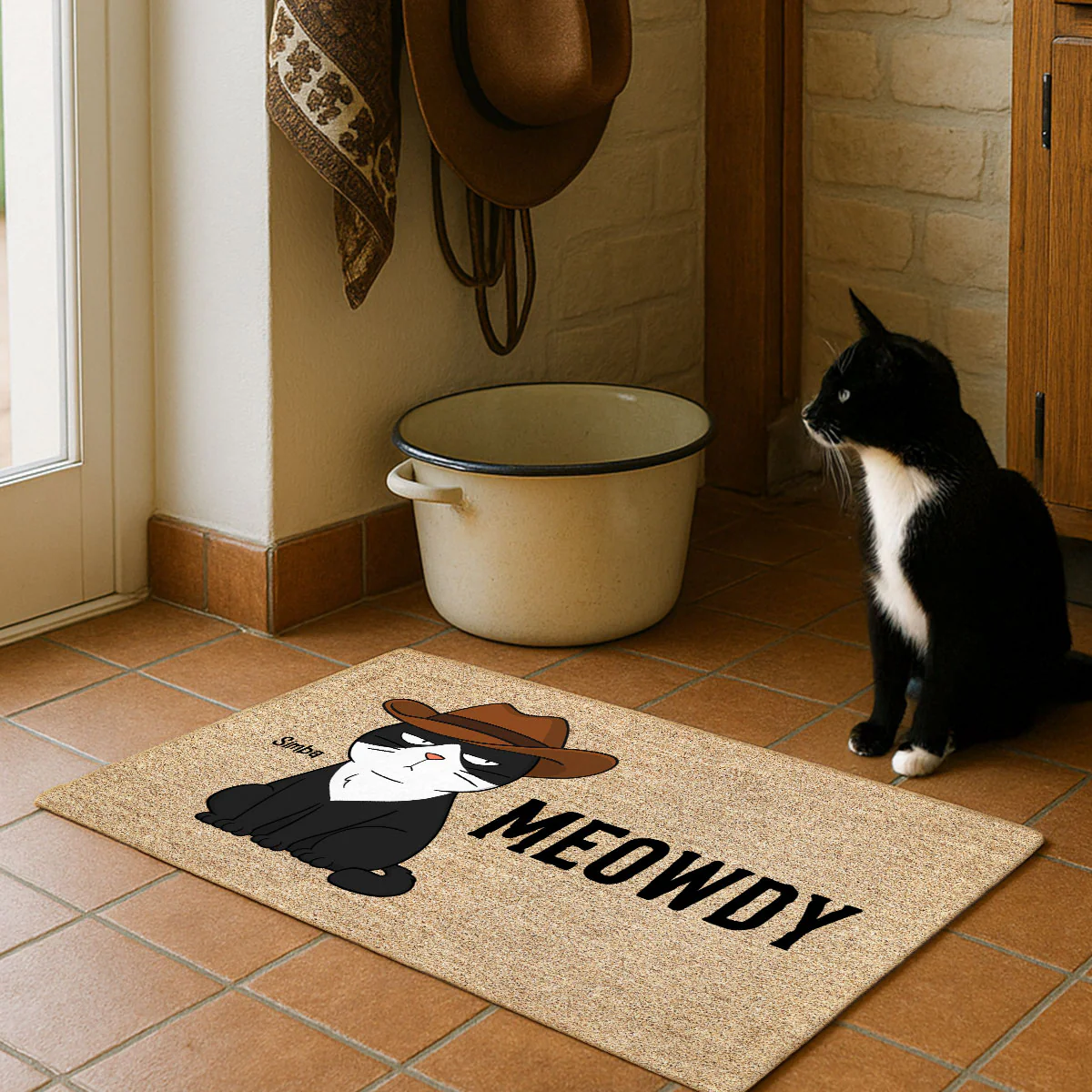 Meowdy Funny Cat Welcome Personalized Doormat - Image 6