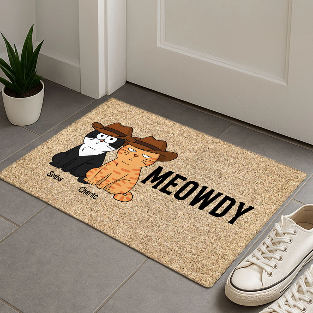 Meowdy Funny Cat Welcome Personalized Doormat - Image 7