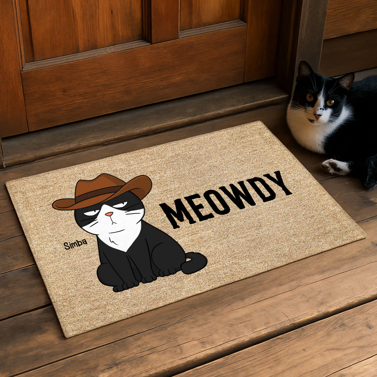 Meowdy Funny Cat Welcome Personalized Doormat - Image 8