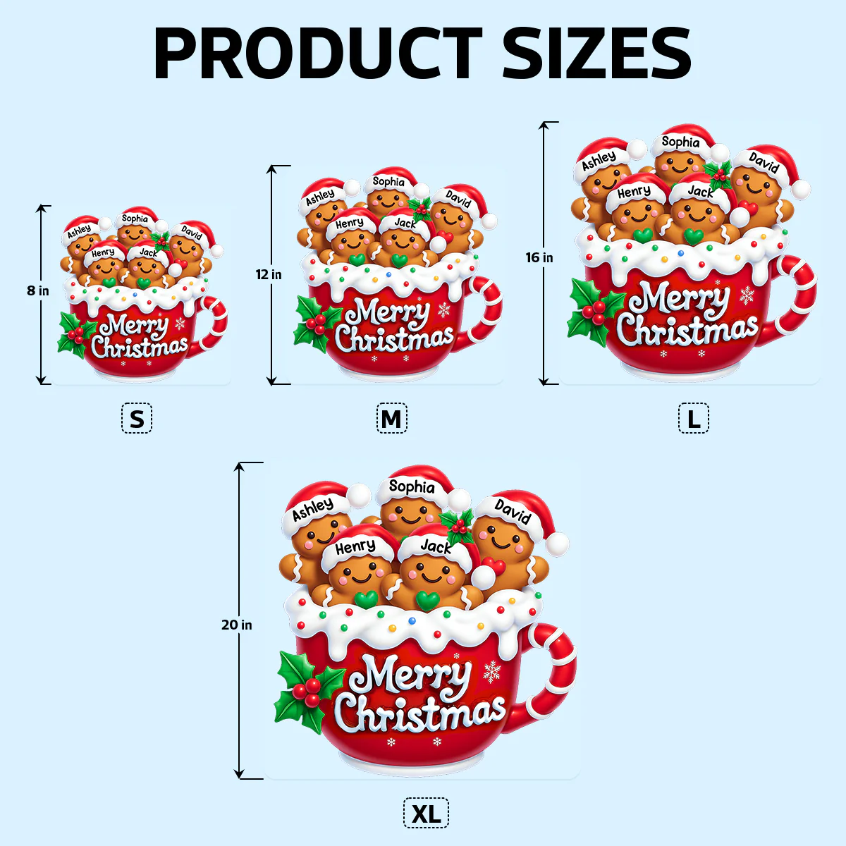 Merry Christmas Gingerbread Family Personalized Decal - Image 10