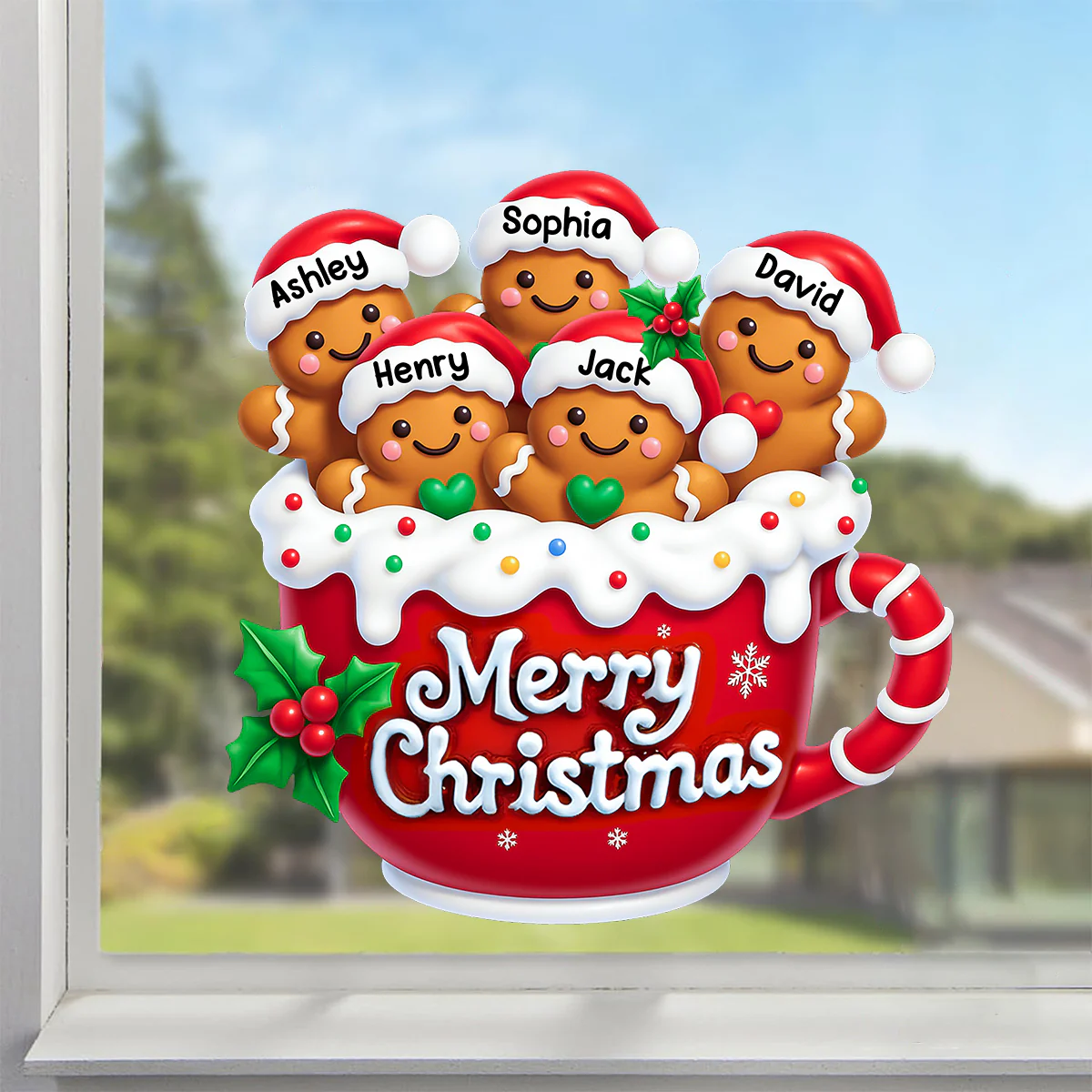 Merry Christmas Gingerbread Family Personalized Decal - Image 6