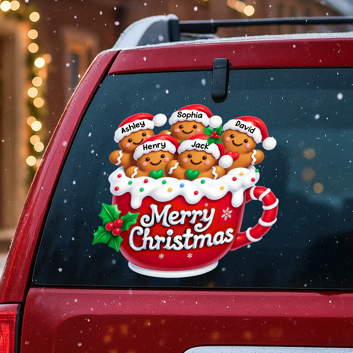 Merry Christmas Gingerbread Family Personalized Decal - Image 9