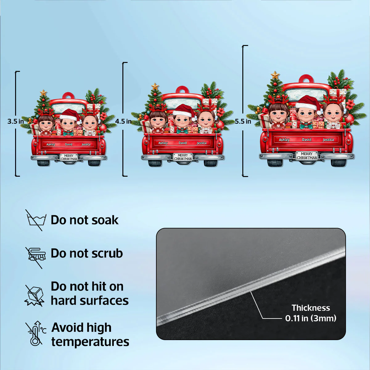 Merry Christmas Grandkids On Truck Personalized Acrylic Ornament, Christmas Gift For Granddaughter Grandson Grandkid From Grandma - Image 6