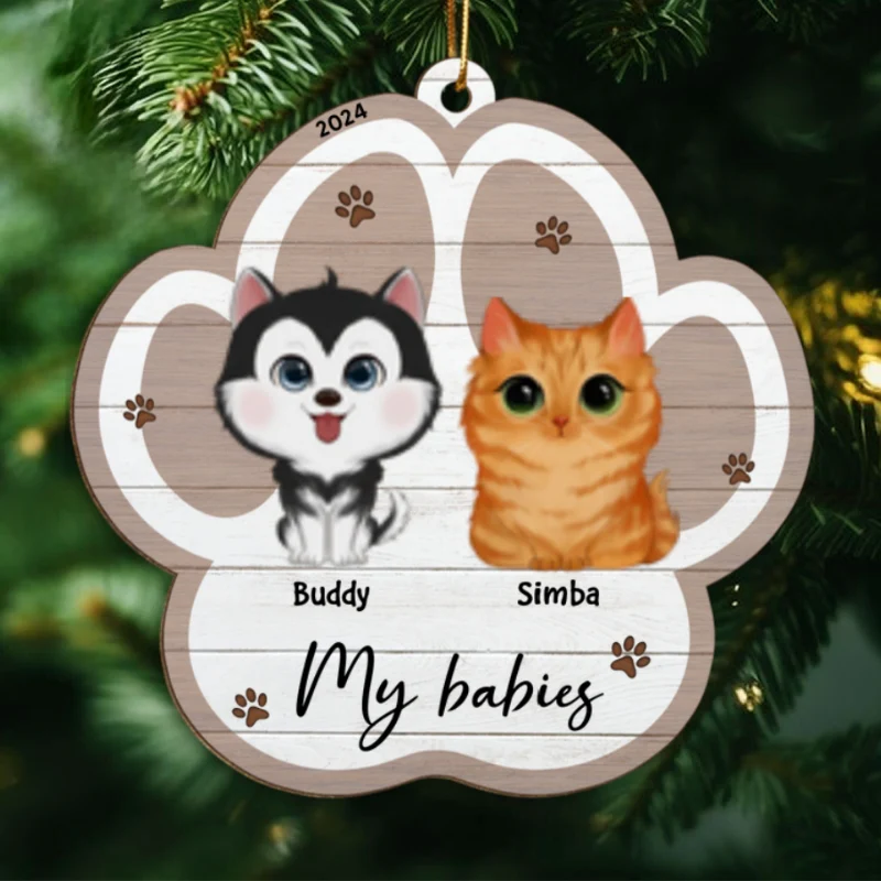 Merry Christmas Pet Lover Christmas Decor Personalized Wooden Ornament - Image 8