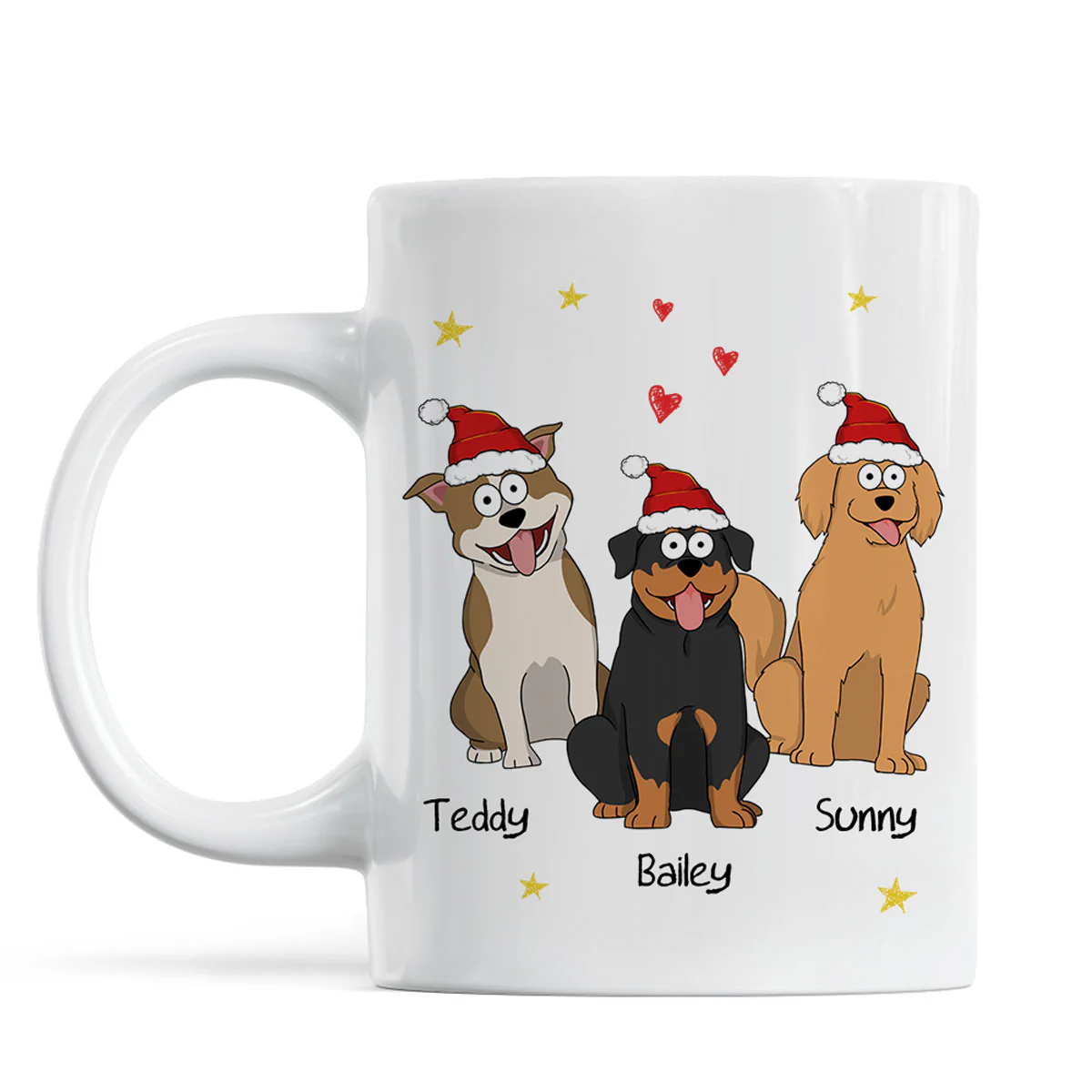 Merry Kristmus To The Bestist Dog Dad Dog Mom Funny Dog Cartoon Personalized Mug - Image 3