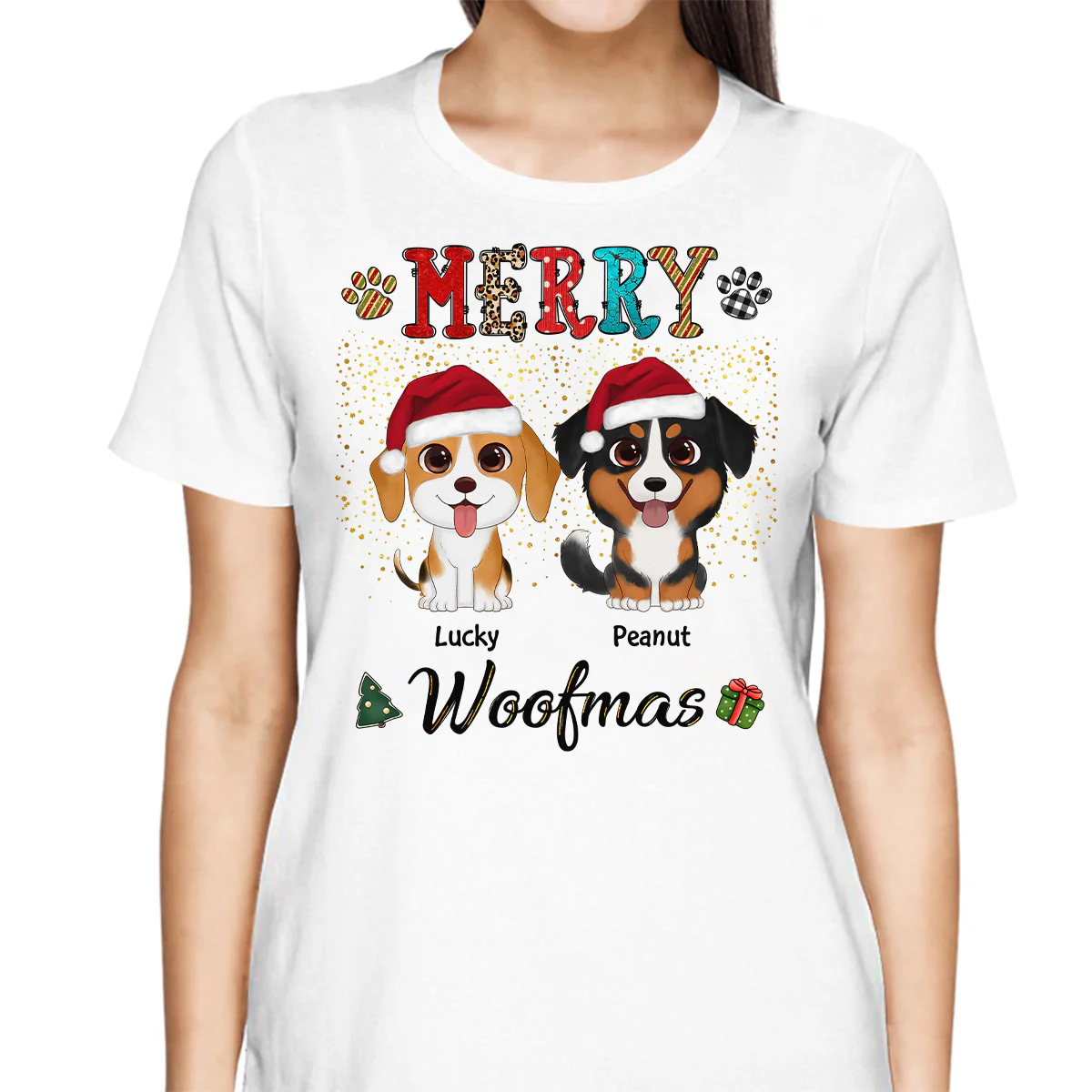 Merry Woofmas Colorful Christmas Pattern Personalized Shirt - Image 2