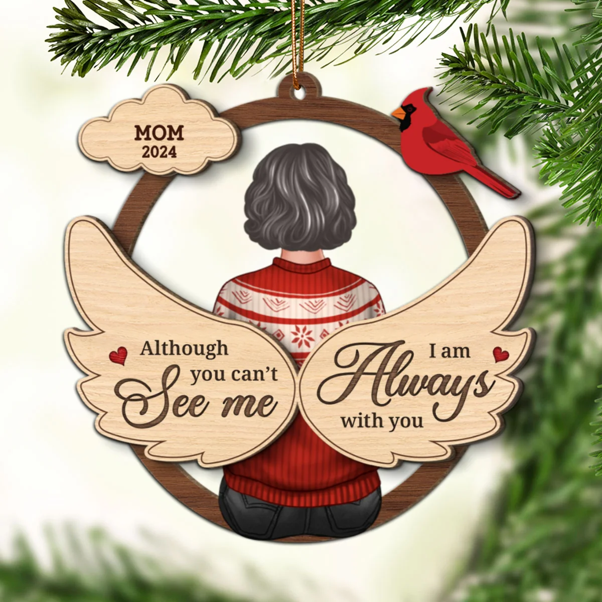 Message From Lost Loved One Memorial Keepsake Personalized 2-Layer Wooden Ornament - Image 11