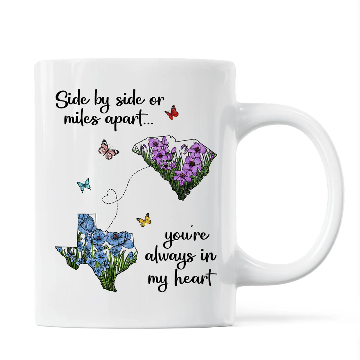Long Distance Mom Gift Mothers Day Custom State Map Mug - Image 2
