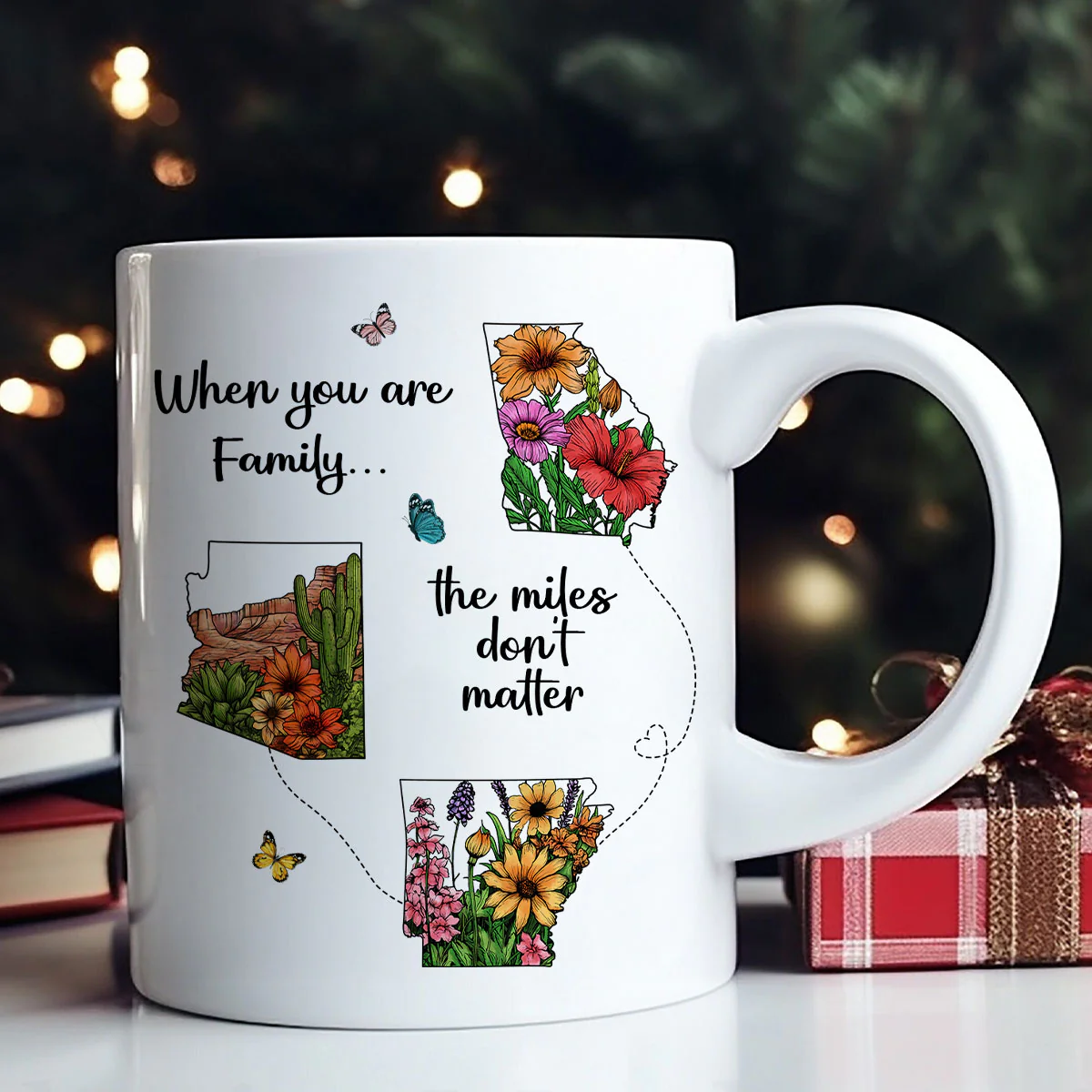 Long Distance Mom Gift Mothers Day Custom State Map Mug - Image 3