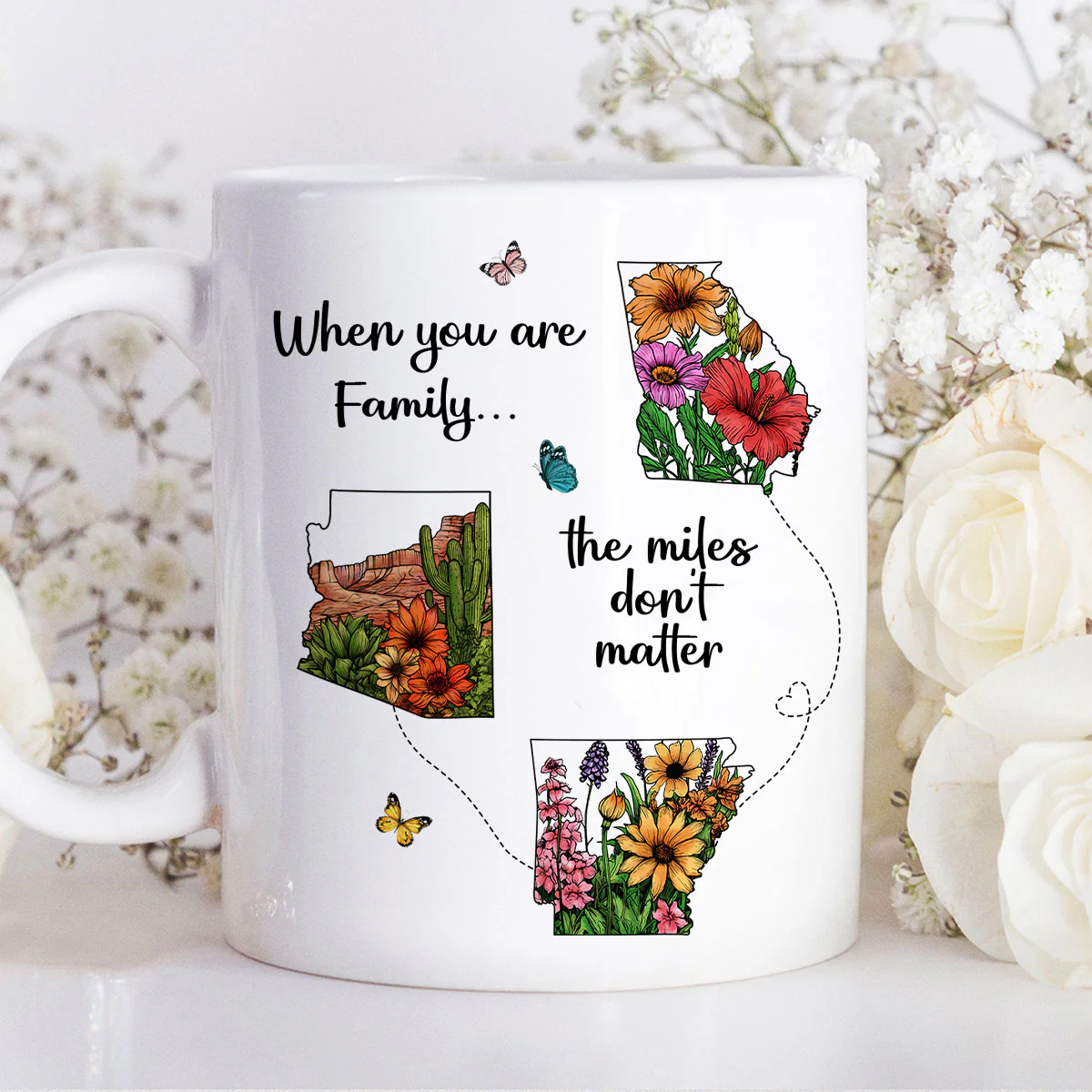 Long Distance Mom Gift Mothers Day Custom State Map Mug - Image 4