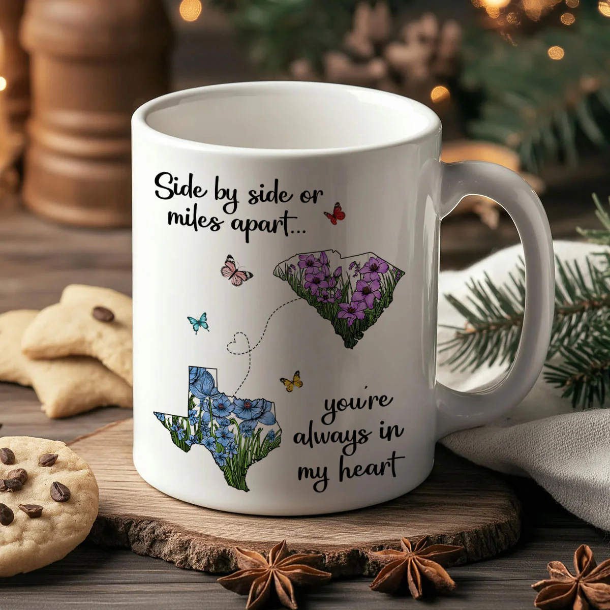 Long Distance Mom Gift Mothers Day Custom State Map Mug - Image 5