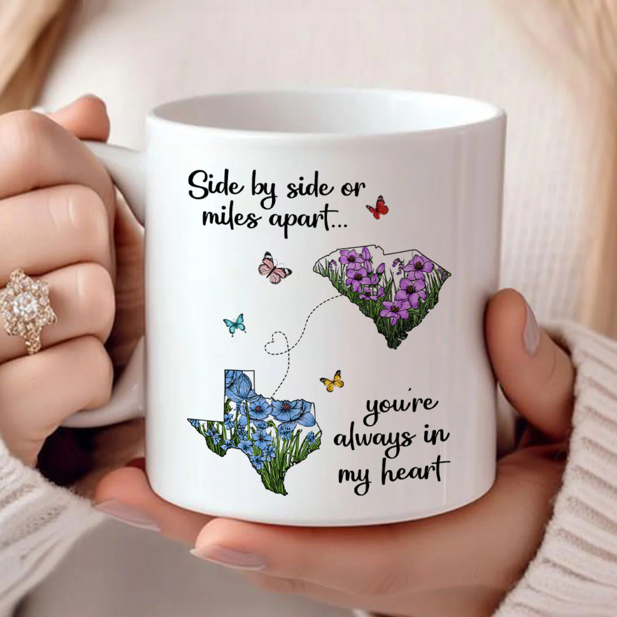 Long Distance Mom Gift Mothers Day Custom State Map Mug - Image 7