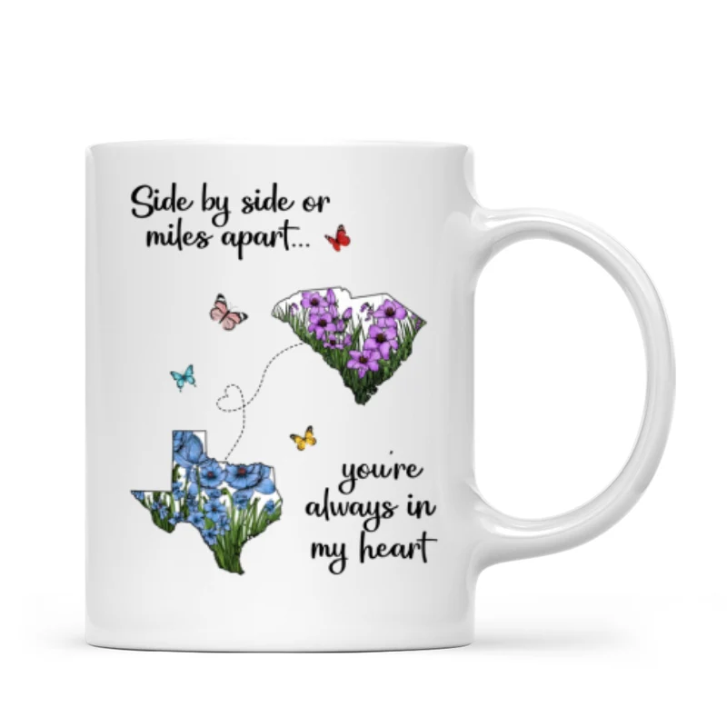 Long Distance Mom Gift Mothers Day Custom State Map Mug - Image 8