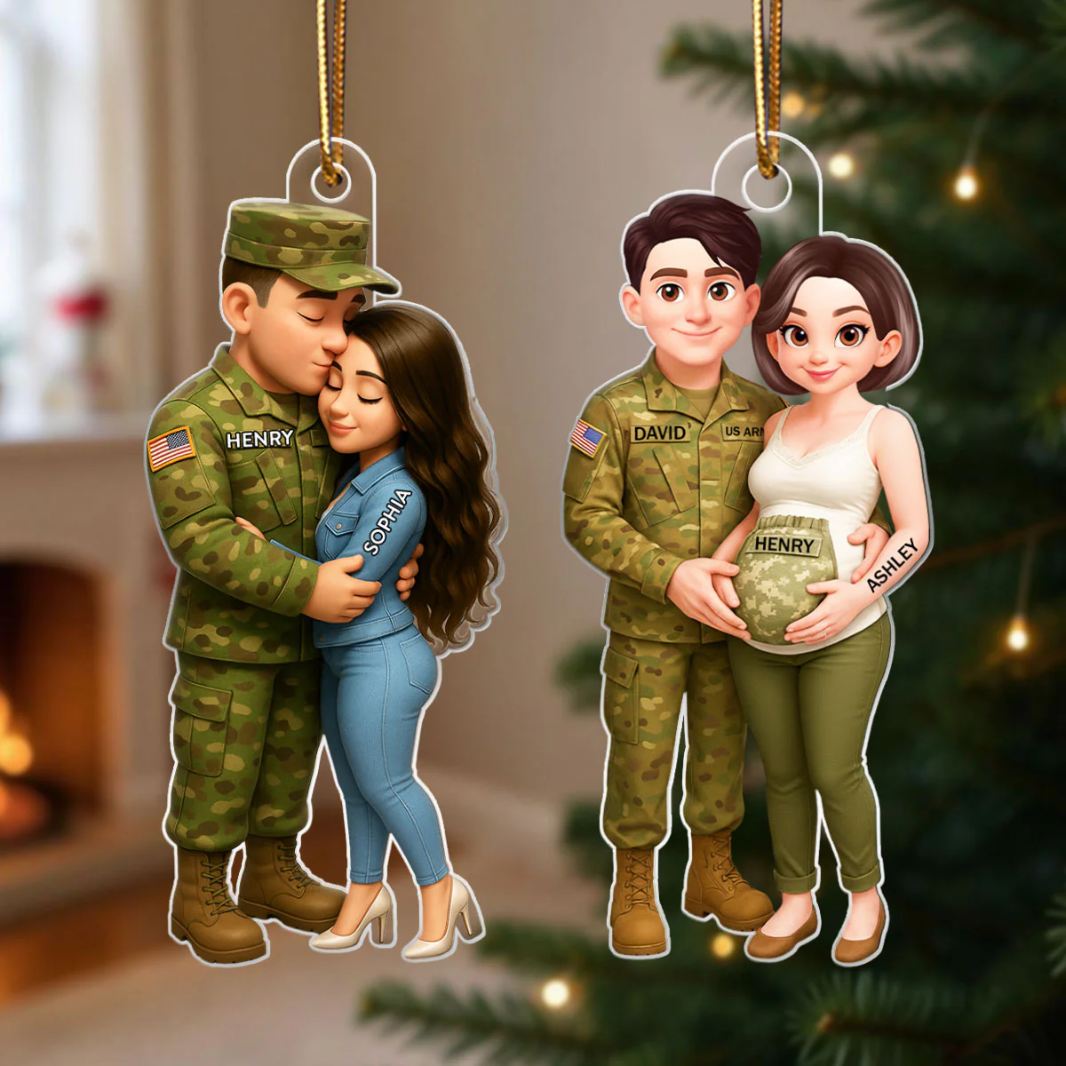 Military Action Figure - Personalized Acrylic Ornament - Special Gift For The Military - Image 2