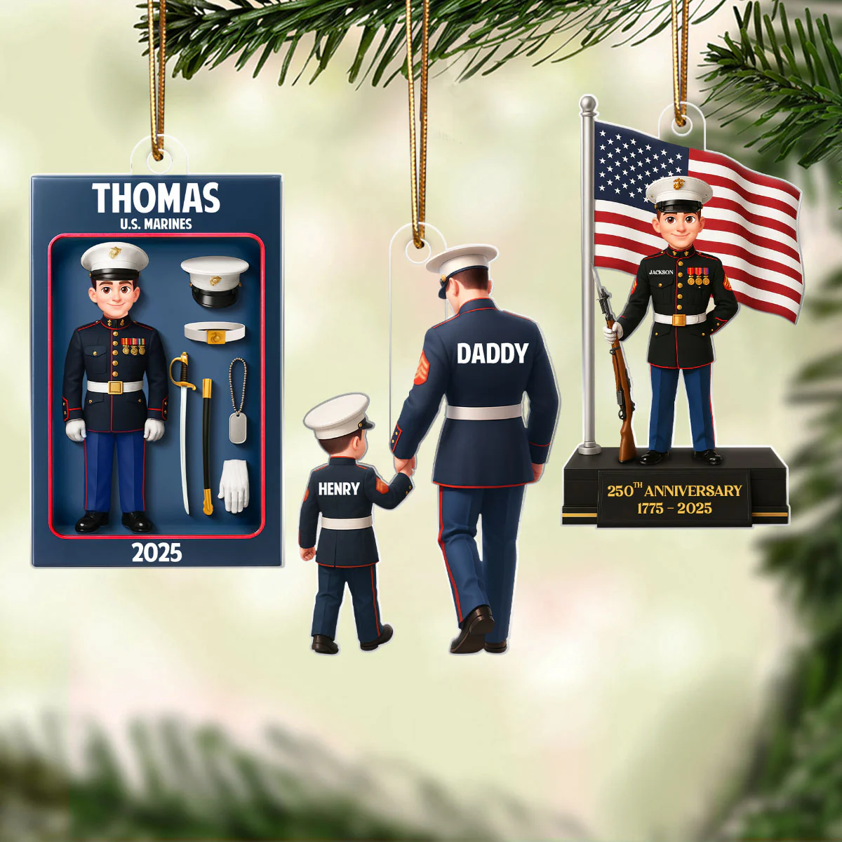 Military Action Figure - Personalized Acrylic Ornament - Special Gift For The Military - Image 3