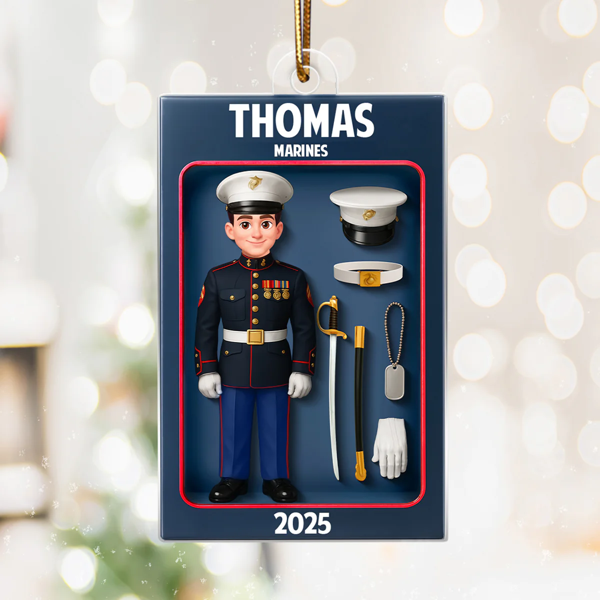 Military Action Figure - Personalized Acrylic Ornament - Special Gift For The Military