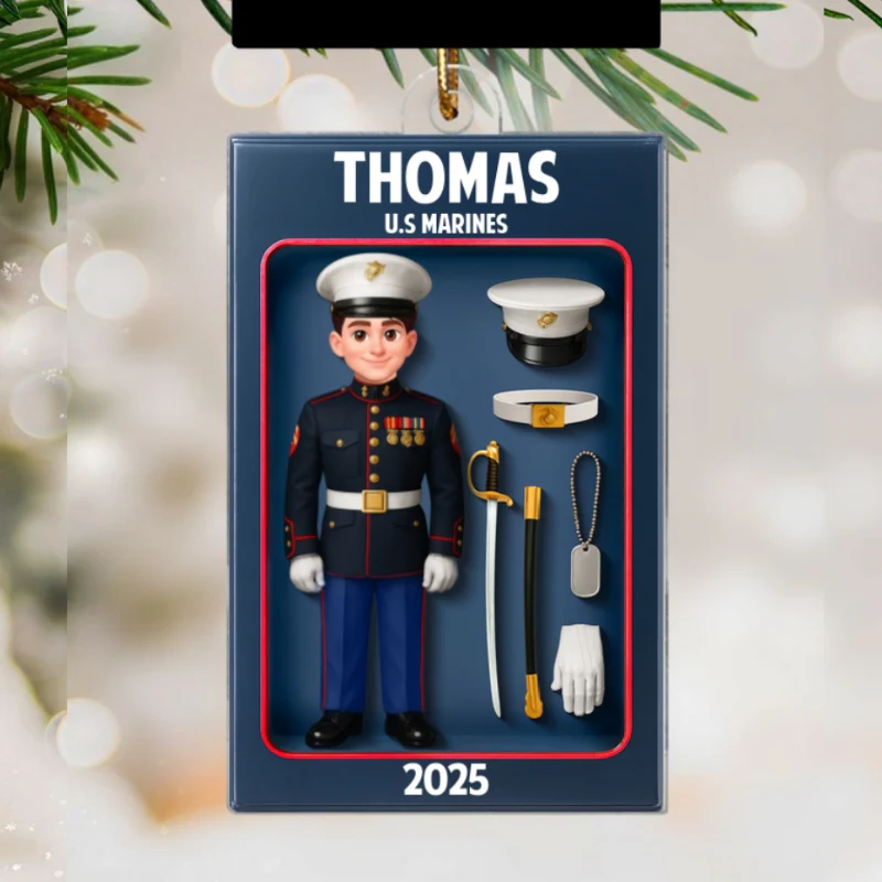 Military Action Figure - Personalized Acrylic Ornament - Special Gift For The Military - Image 10